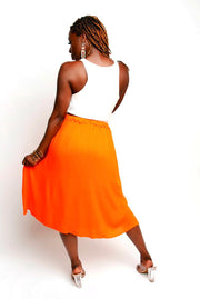 Button Down Orange Skirt