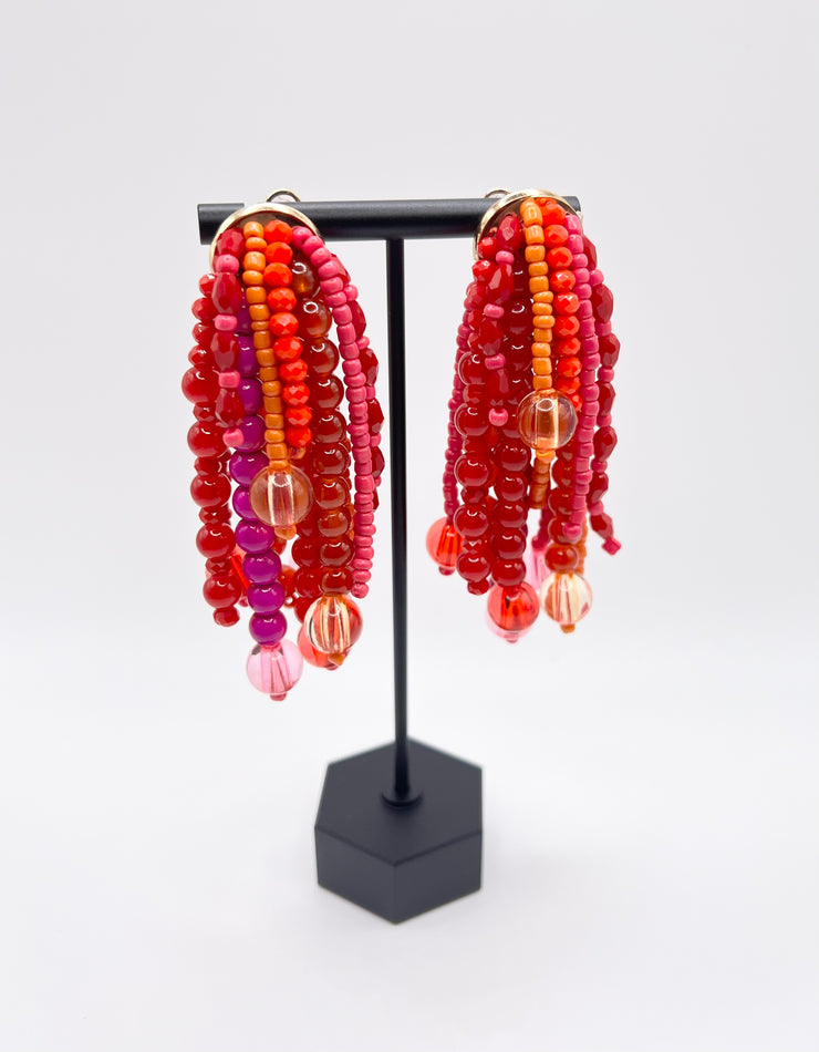 Hand beaded Tassel Earrings