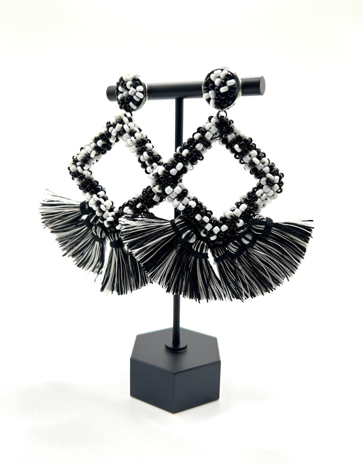 Bohemian Handmade Tassel B&W