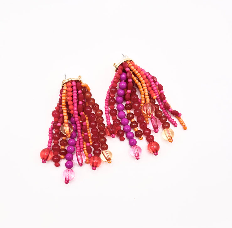 Hand beaded Tassel Earrings