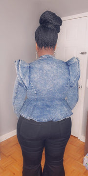 Ruffle Denim Jacket